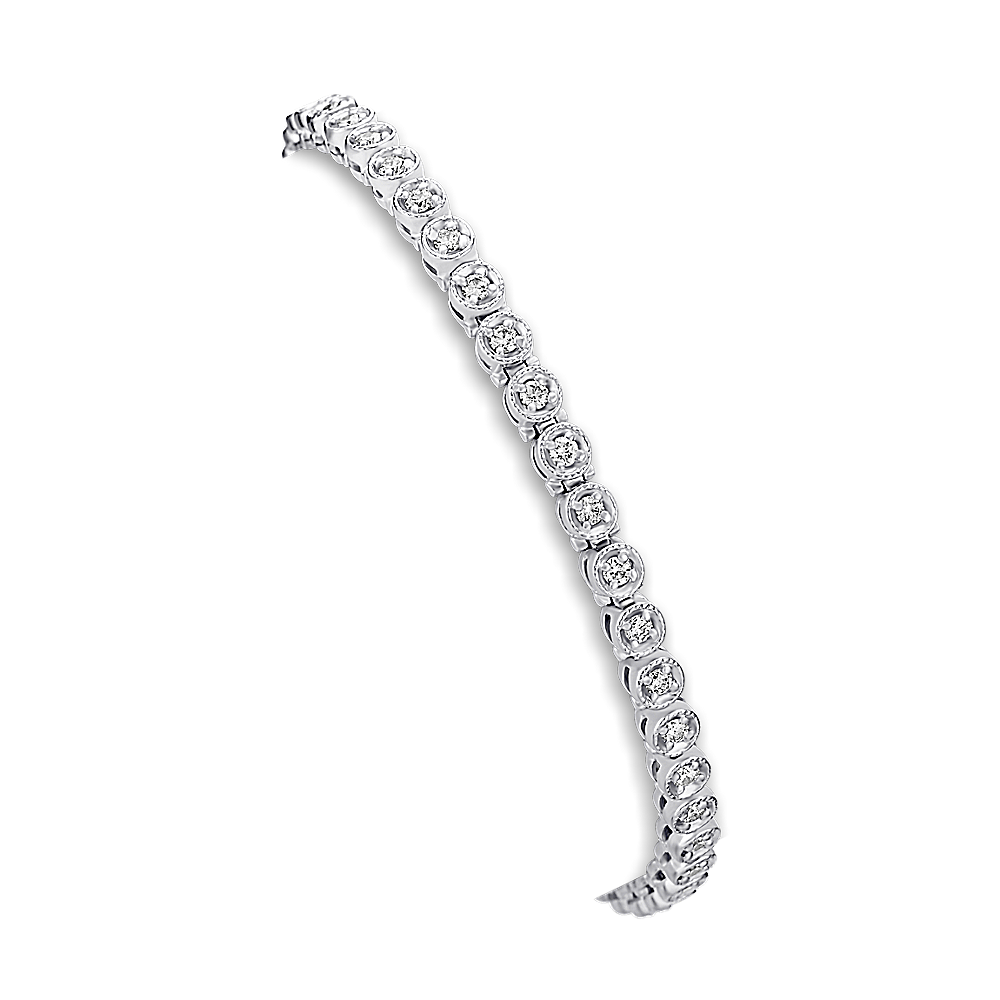 Round Natural Diamond Bracelet (7 in)