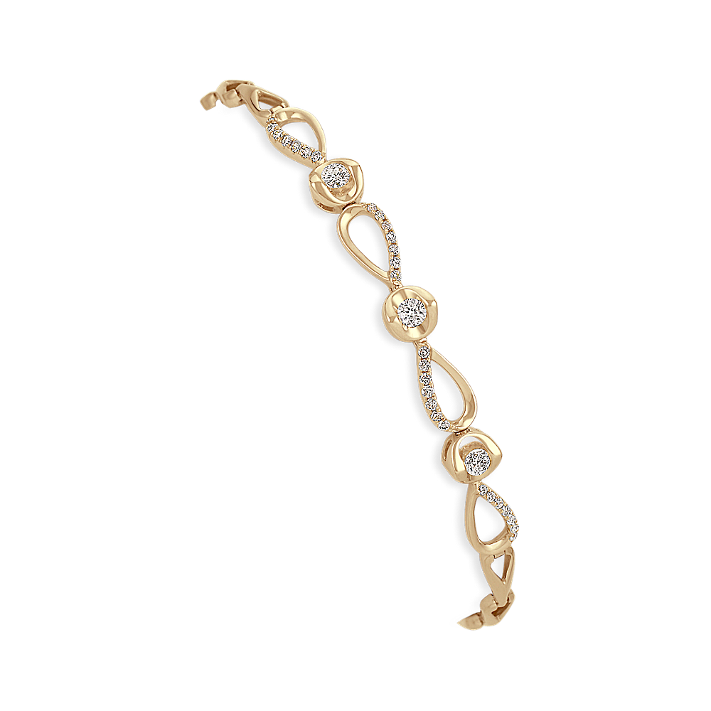 Round Diamond Bracelet in 14k Yellow Gold (7 in) | Shane Co.