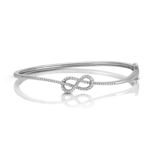 Round Diamond Infinity Bangle Bracelet (7 in) | Shane Co.