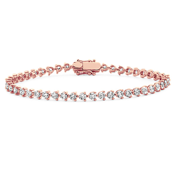 Round Diamond Tennis Bracelet in 14k Rose Gold (7 in)