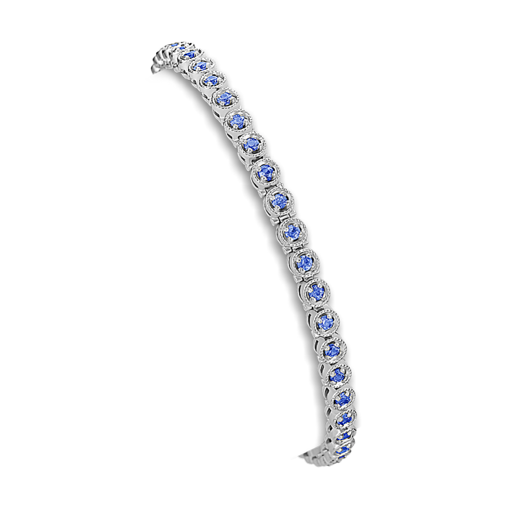 Round Kentucky Blue Sapphire Bracelet (7 in)