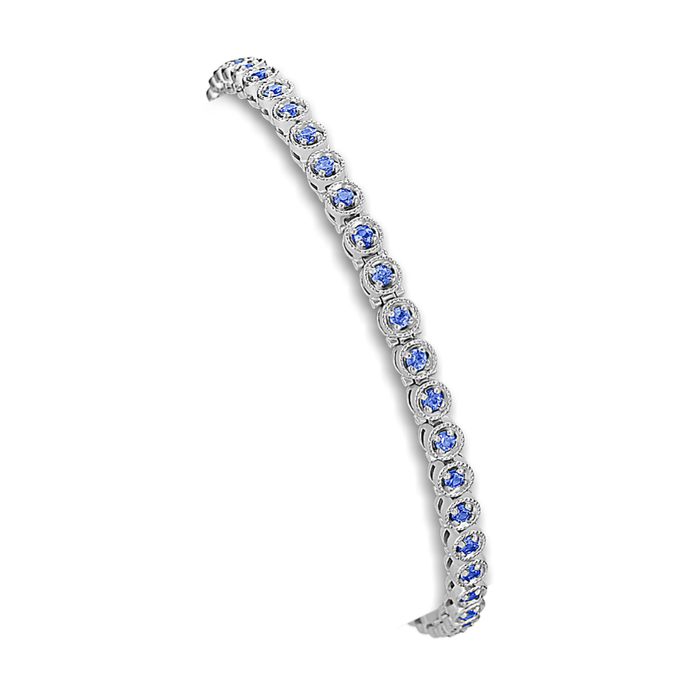 Round Kentucky Blue Sapphire Bracelet (7'')