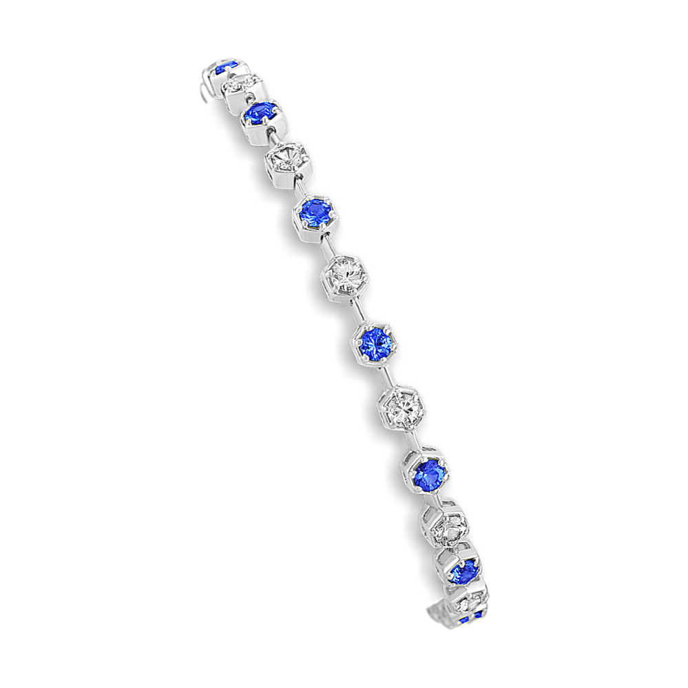 Round Multi-Colored Sapphire Bracelet (7 in)