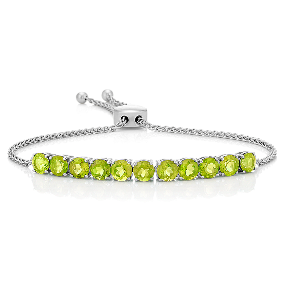 Peridot Bolo Bracelet in Sterling Silver