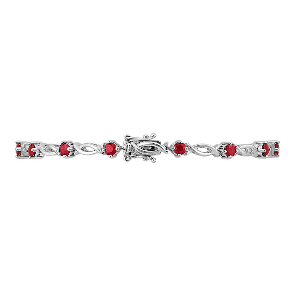 14k Gold 0.25 Carat Diamond clover bracelet with Emerald, Ruby and Sapphire