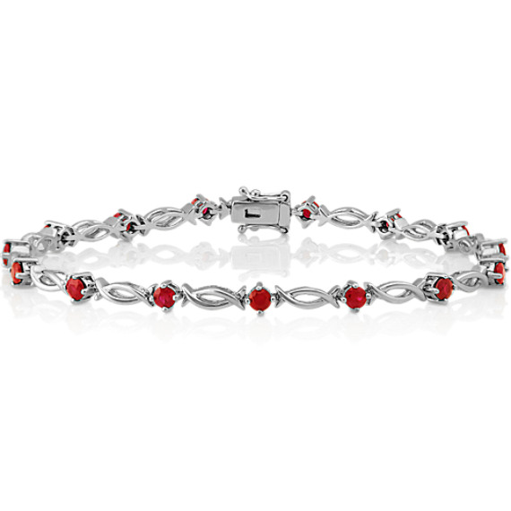 Round Ruby Bracelet In 14k White Gold 7 25 Shane Co Round Ruby Bracelet In 14k White Gold 7 25