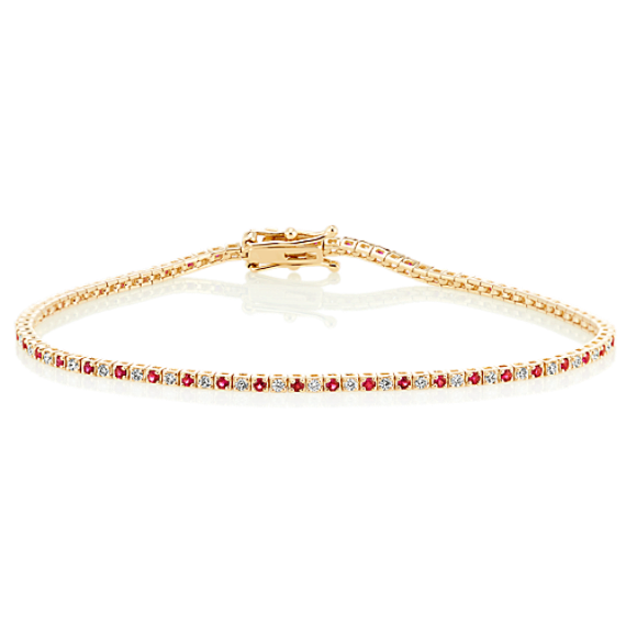 1 tcw Ruby & Diamond Tennis Bracelet