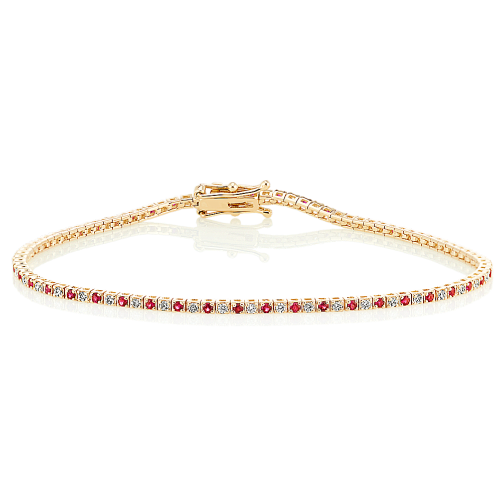 1 tcw Ruby & Diamond Tennis Bracelet