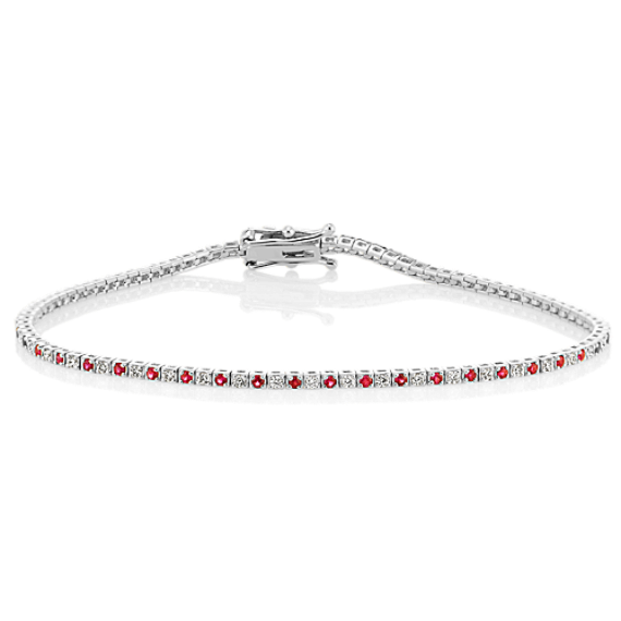 1 tcw Ruby & Diamond Tennis Bracelet