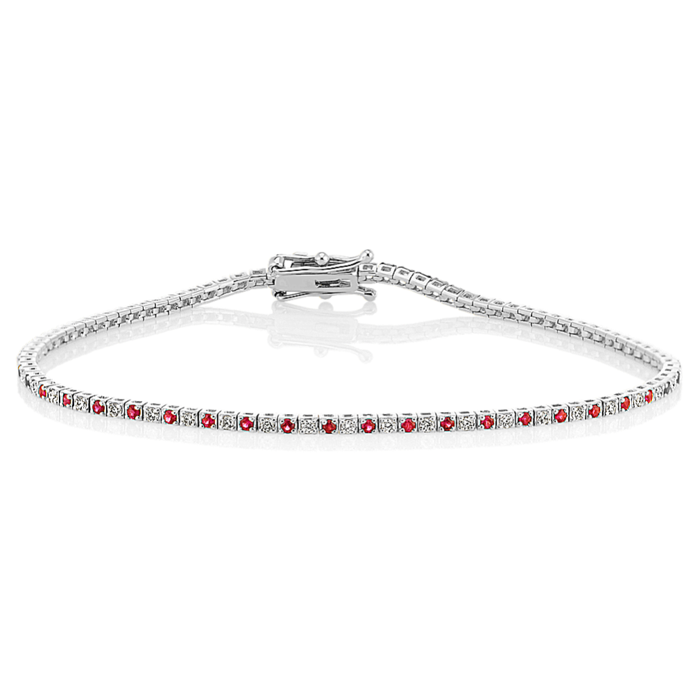 1 tcw Ruby & Diamond Tennis Bracelet