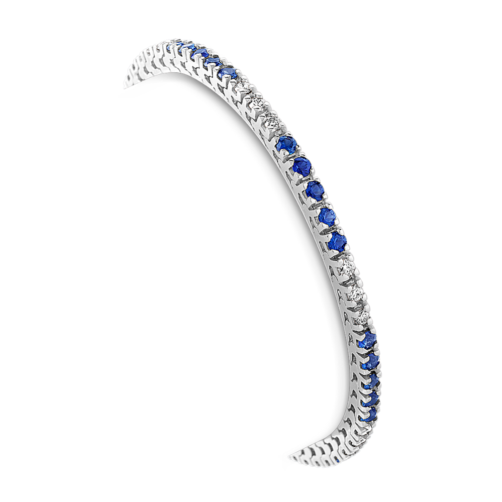 3 ct. t.g.w. Sapphire and Diamond Tennis Bracelet (7'')