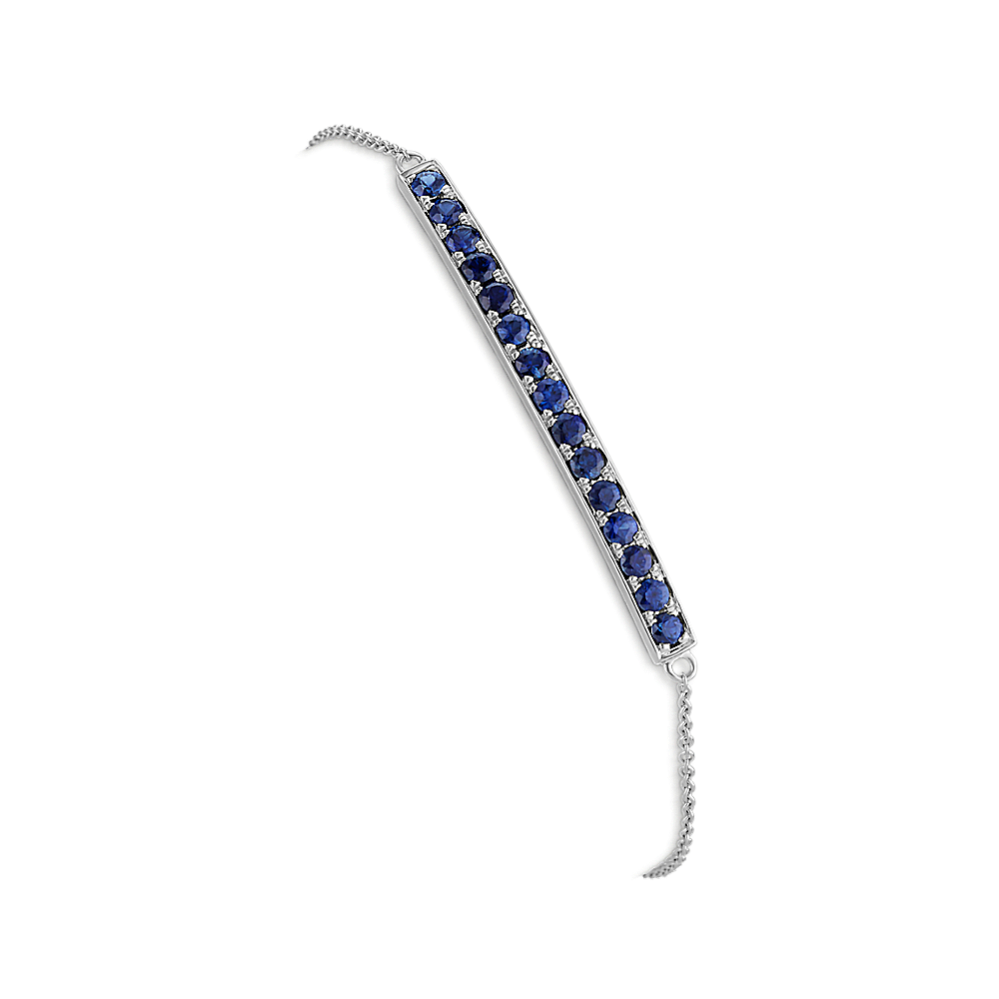 Round Traditional Sapphire Bar Bracelet (7'')
