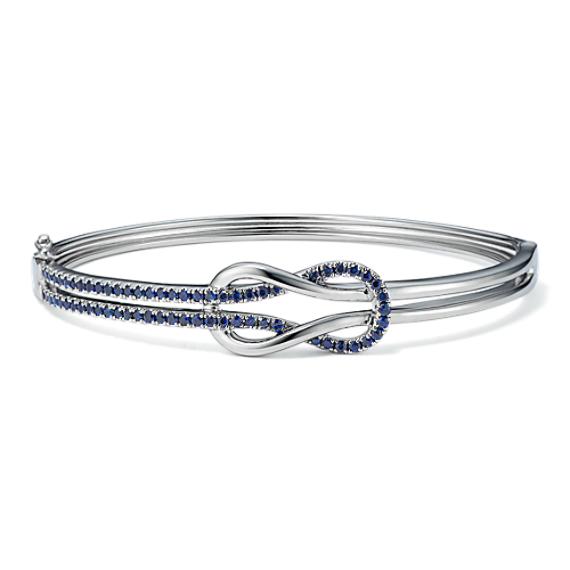Paisley Sapphire Knot Bracelet in Sterling Silver