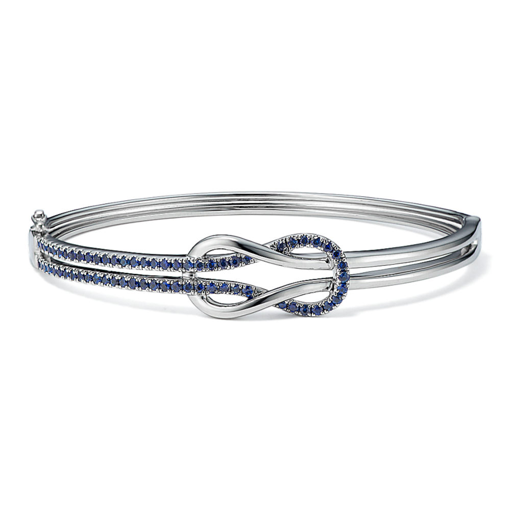 Paisley Sapphire Knot Bangle Bracelet