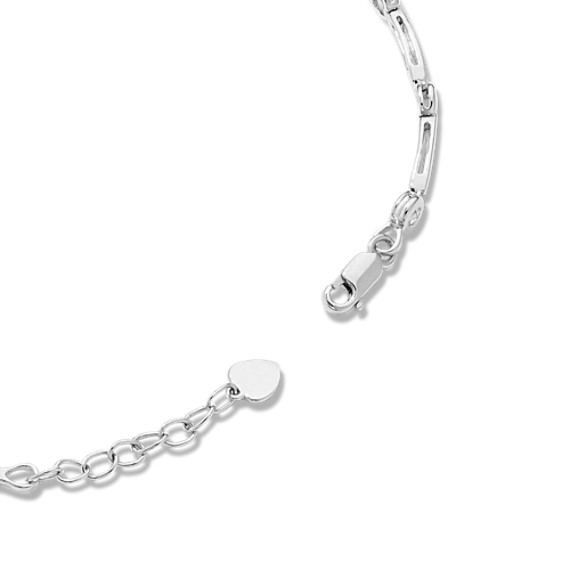 Shire And Diamond Infinity Bracelet In 14k White Gold 7 Tap To Zoom Thumbnail