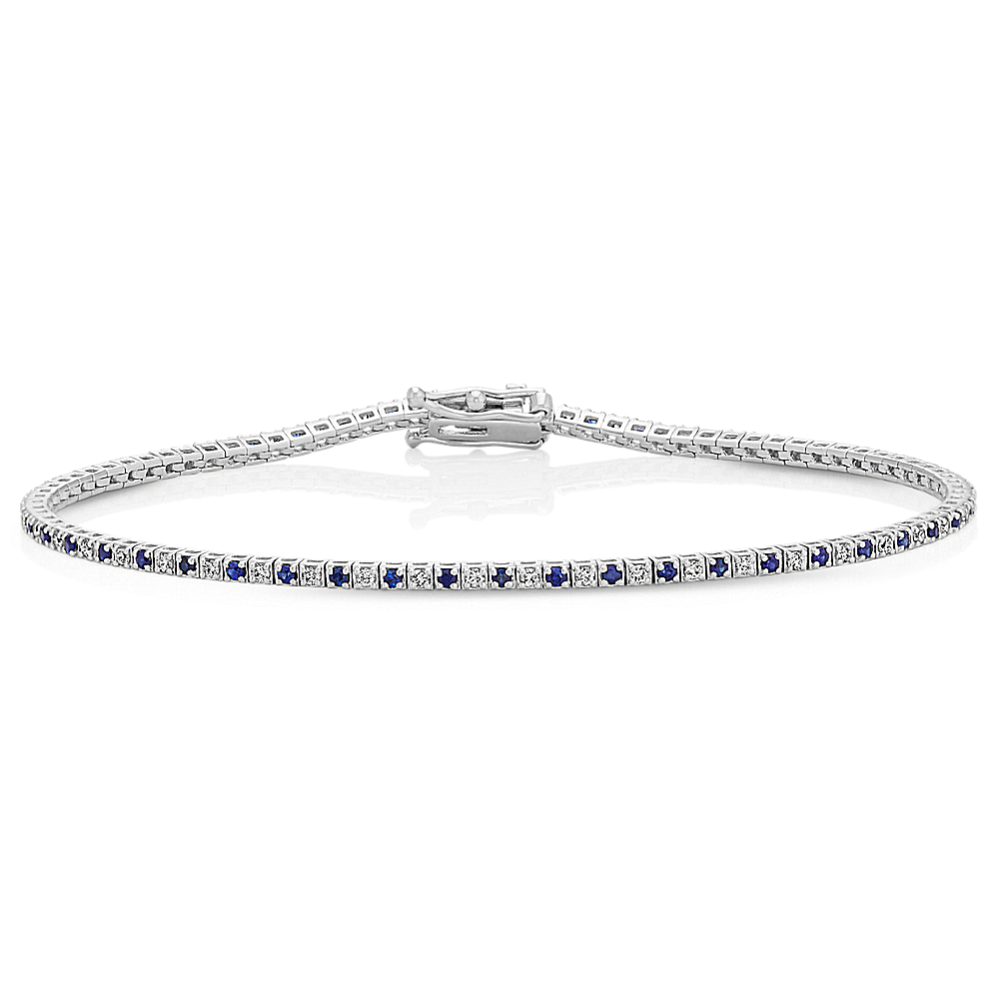 1 tcw Sapphire & Diamond Tennis Bracelet