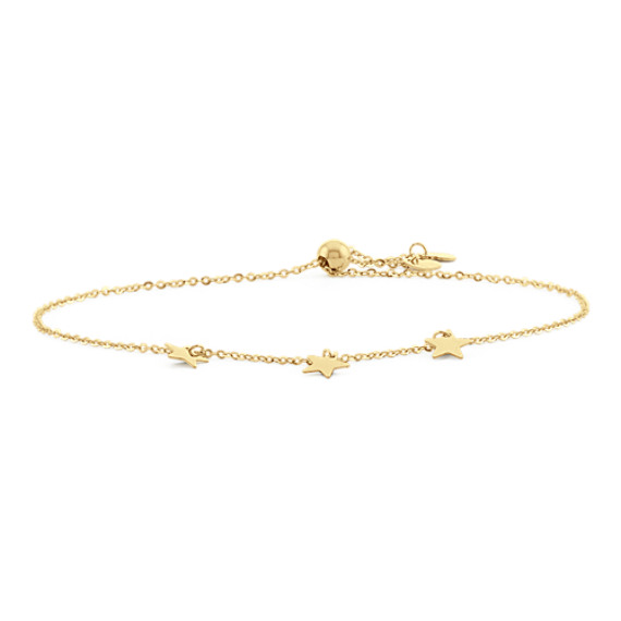 Star Charm Bolo Bracelet in 14k Yellow Gold (9 in) | Shane Co.