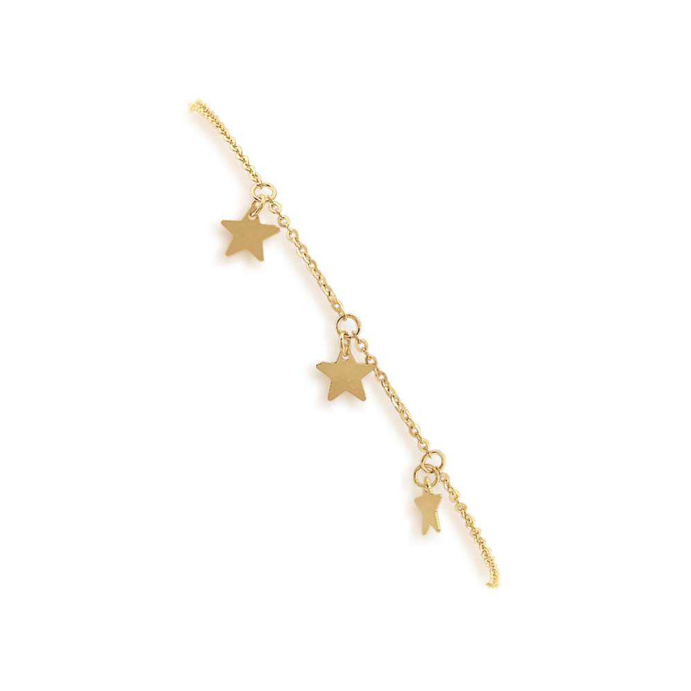 Star Charm Bolo Bracelet in 14k Yellow Gold (9'')
