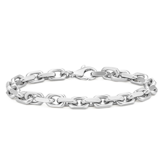 8.5 in Mens Sterling Silver Cable Bracelet | Shane Co.