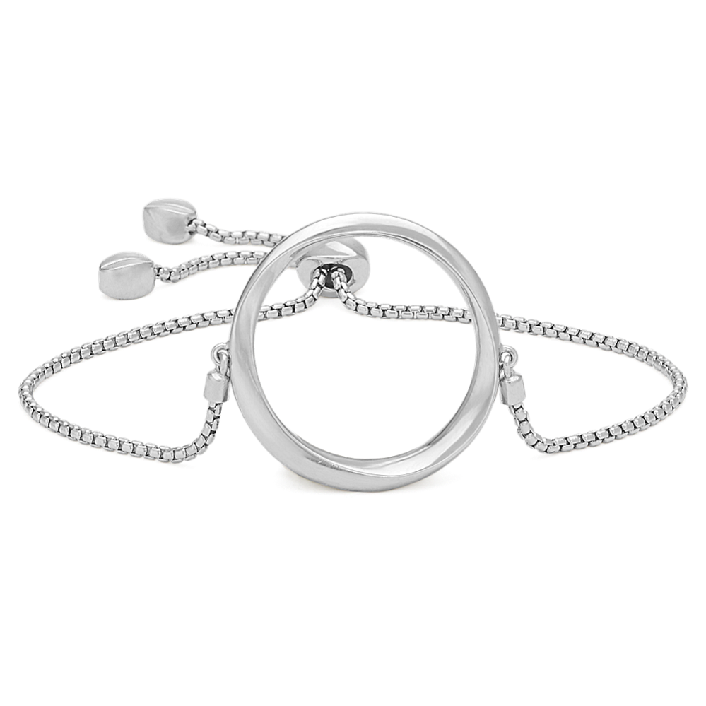 Sterling Silver Circle Bolo Bracelet (9 in)