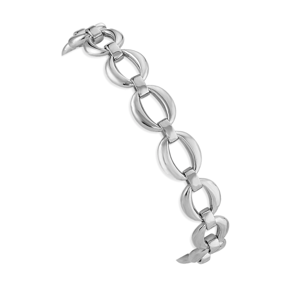 Sterling Silver Circle Link Bracelet (7 in)