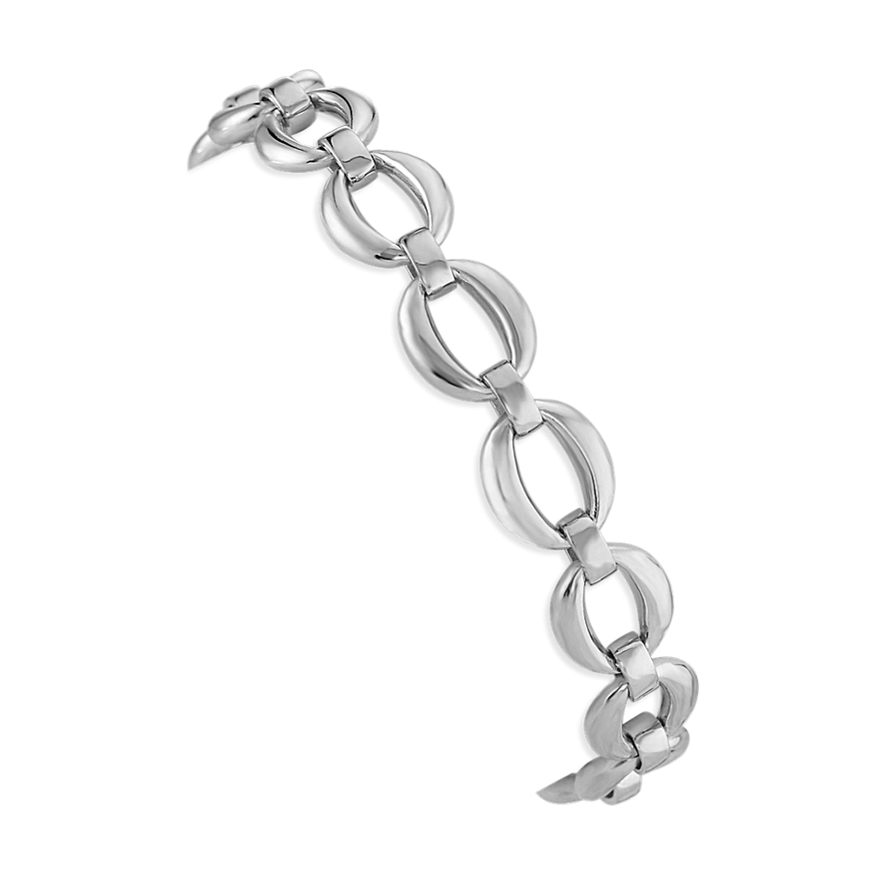 Sterling Silver Circle Link Bracelet (7'')