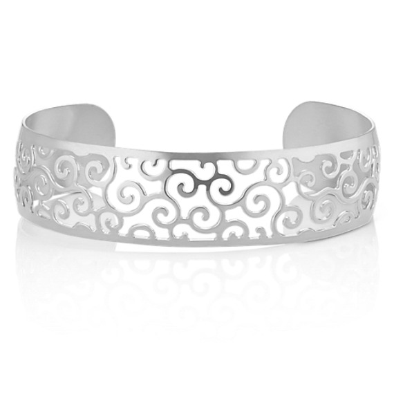 Sterling Silver Cutout Cuff Bracelet 7 In Shane Co Tap To Zoom