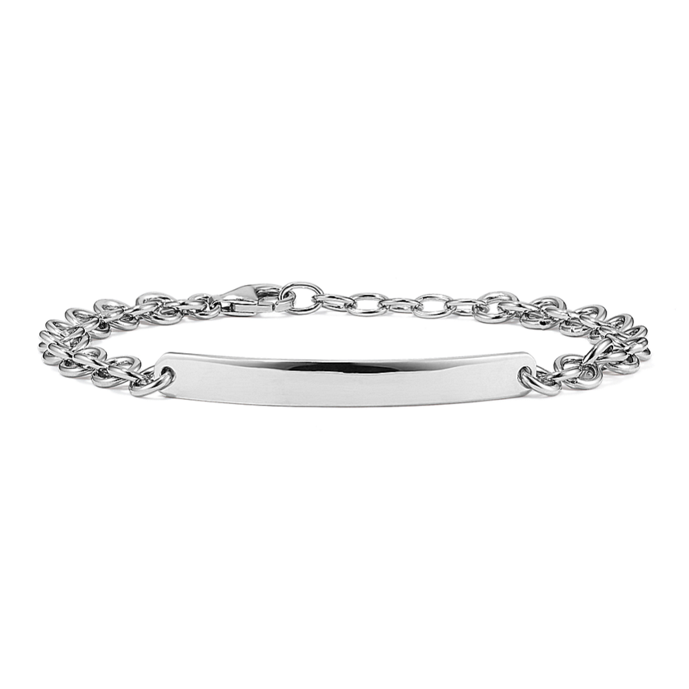 Sterling Silver Engravable Bar Bracelet (7 in)