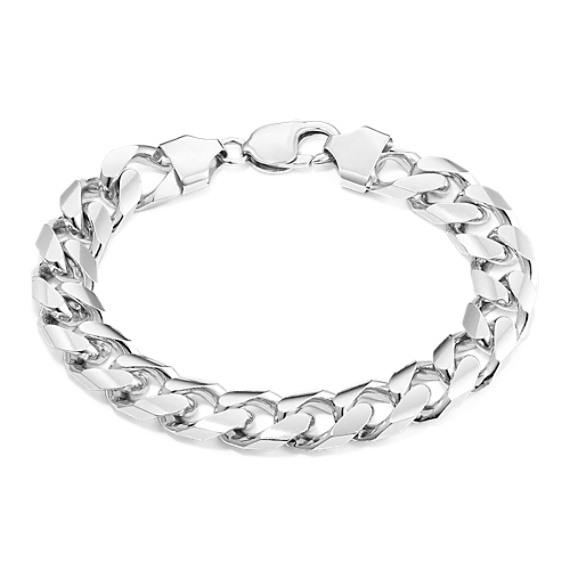 8.5 in Mens Sterling Silver Link Bracelet Shane Co.