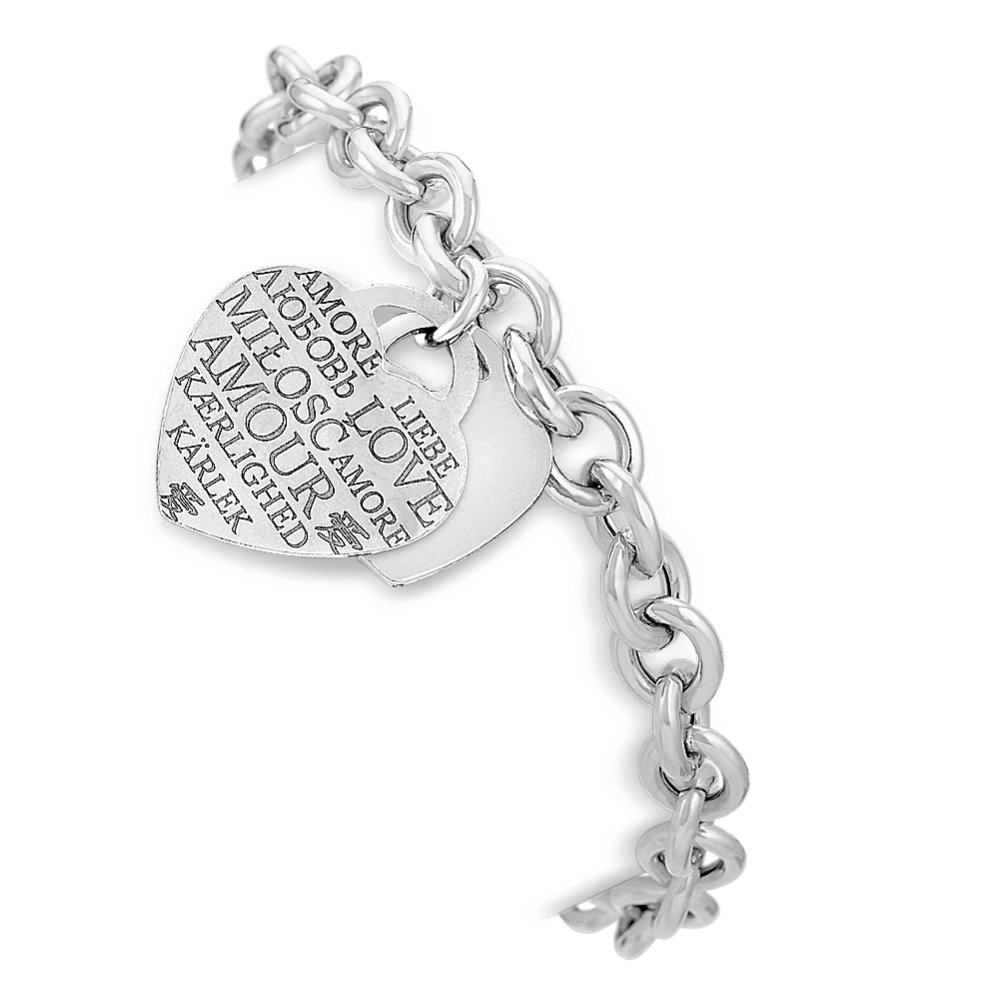 Sterling Silver Love Letters Bracelet (7.5 in)