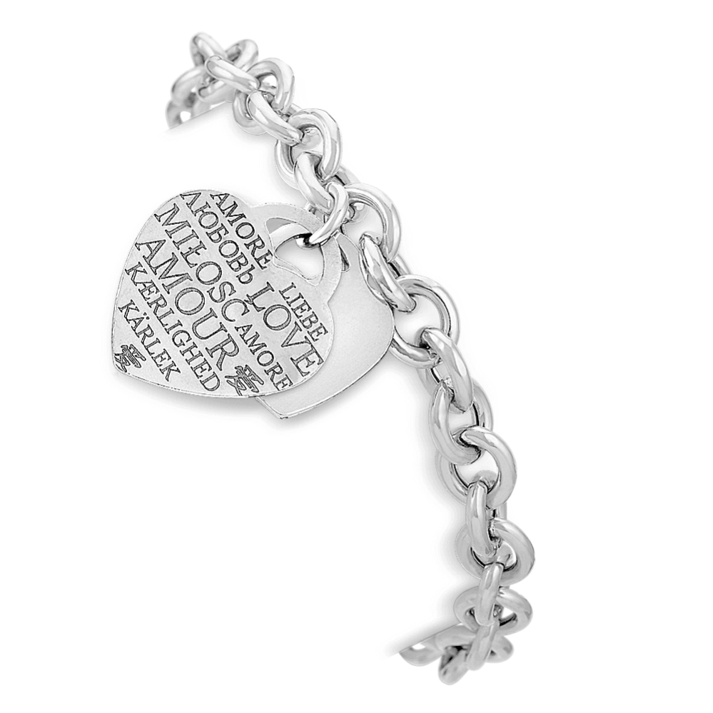 Sterling Silver Love Letters Bracelet (7.5'')