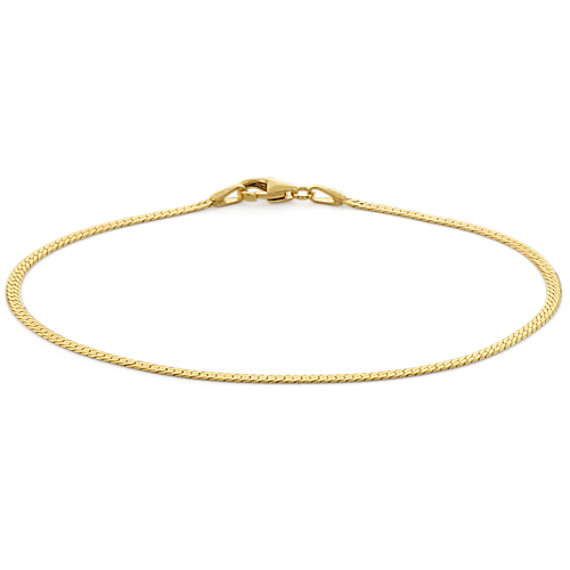 Versil 14K Yellow Gold Polished and Textured Bracelet