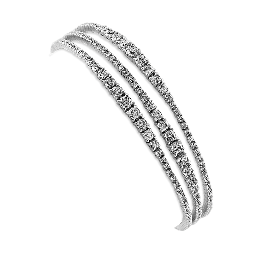 Three-Strand Pave-Set Diamond Bracelet (7'')