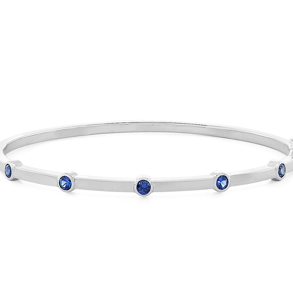 Traditional Blue Natural Sapphire Cuff Bracelet (7 in)