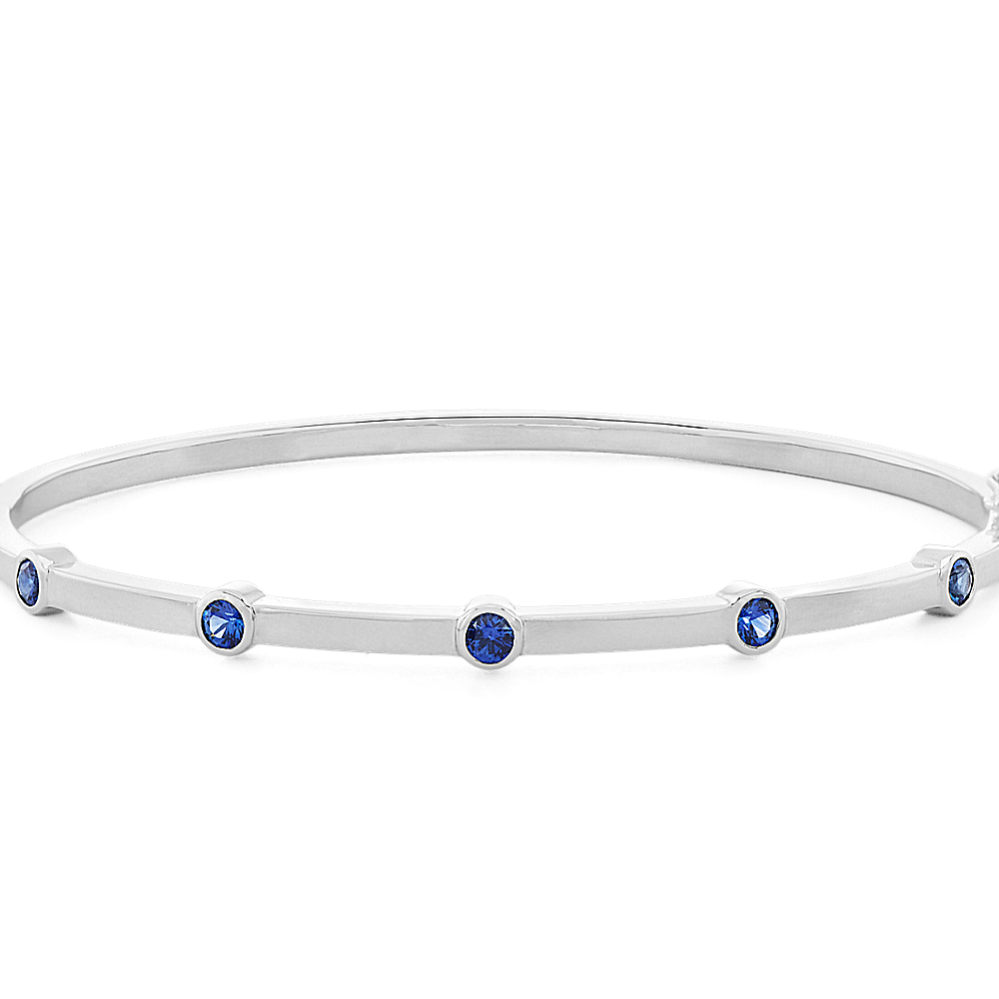 Traditional Blue Sapphire Cuff Bracelet (7.5 in)