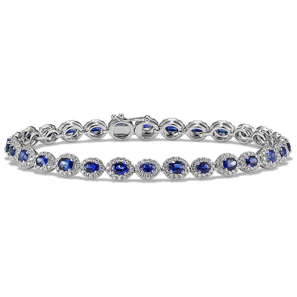 Sapphire & Diamond Halo Bracelet