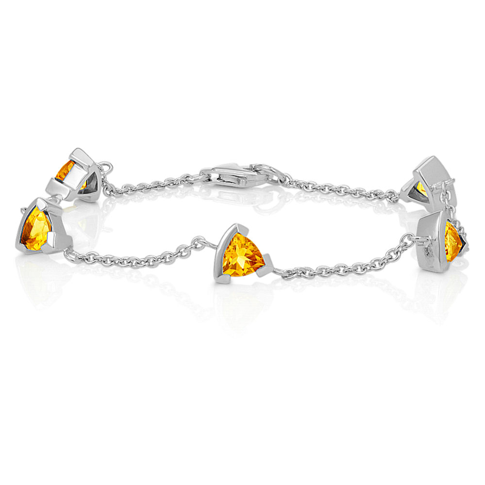 Trillion Citrine Bracelet in Sterling Silver (7.5'')