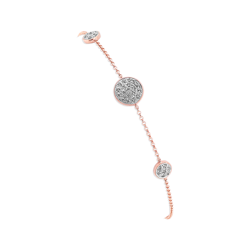 Two-Tone Pave-Set Diamond Bracelet (7 in)