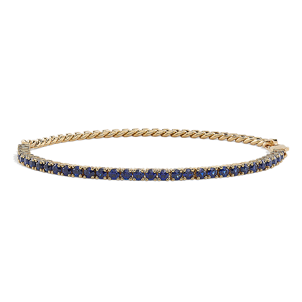 Varya 2 3/8 ct. Blue Natural Sapphire Curb Bracelet (7 in)