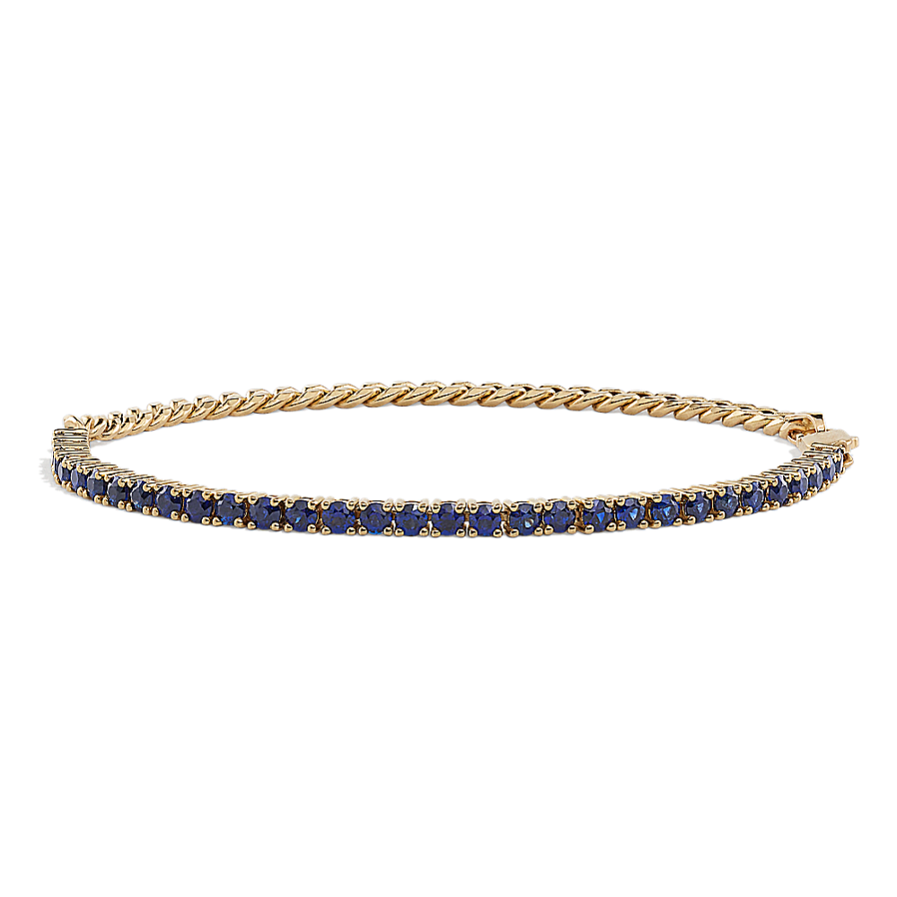 Varya 2 3/8 ct. Blue Sapphire Curb Bracelet (7 in)