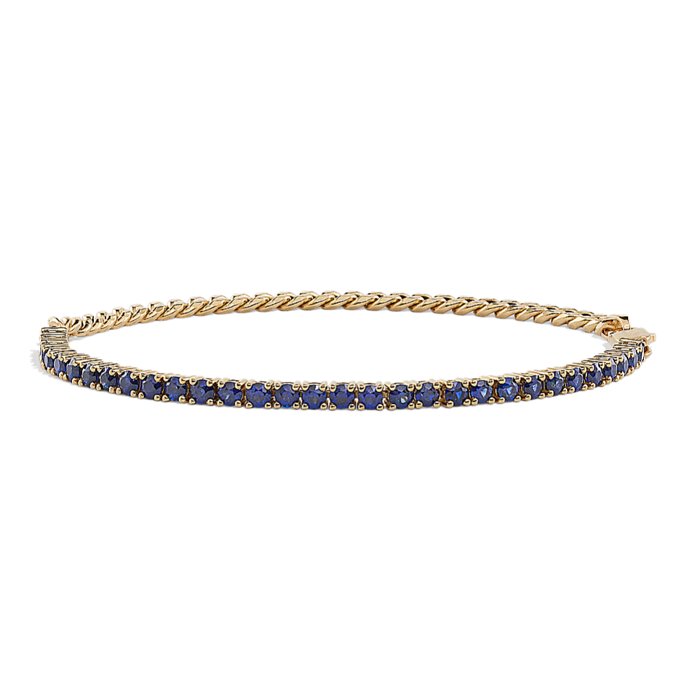 Sapphire Curb Chain Bracelet