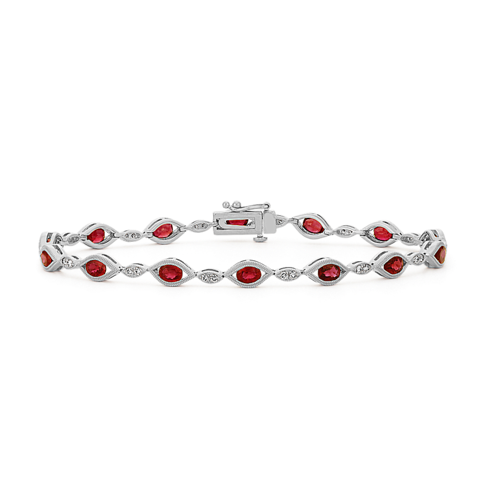 3.60 ct tgw Ruby and Diamond Bracelet (7 in)