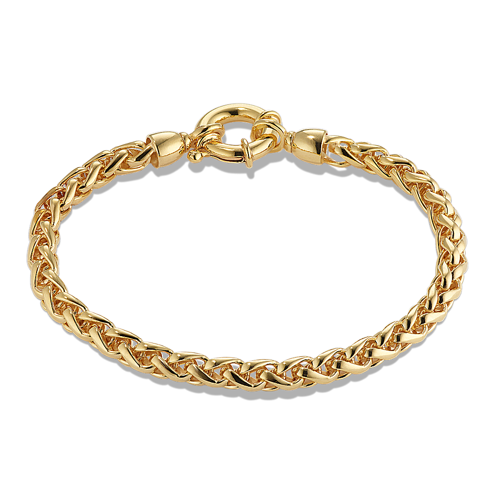 14K Yellow Gold Vermeil Wheat Bracelet (4.8mm) Shane Co.