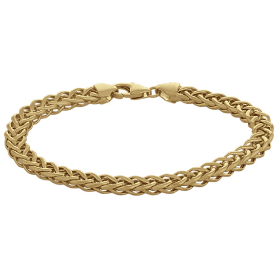 Wheat Chain Bracelet in 14K Yellow Gold (7.5 in) | Shane Co.