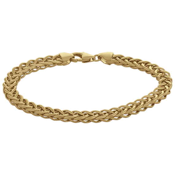 7.5'' 14K Yellow Gold Wheat Chain Bracelet (6mm)