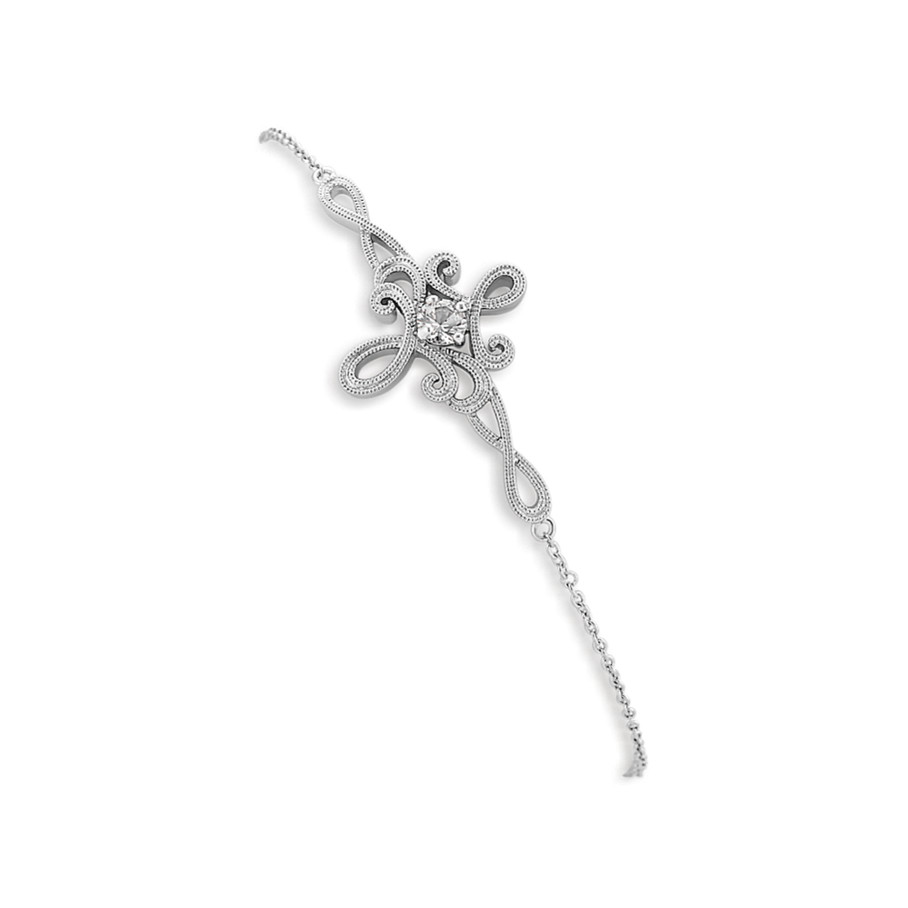 White Sapphire Bracelet in Sterling Silver (7.5'')