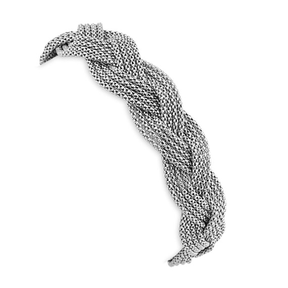 Woven Sterling Silver Bracelet 7 5 In Shane Co Woven Sterling Silver Bracelet 7 5 In
