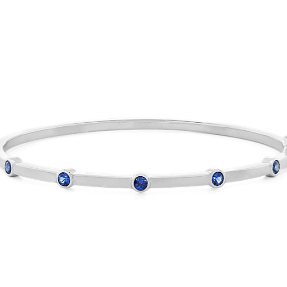Traditional Blue Sapphire Cuff Bracelet (7 in)