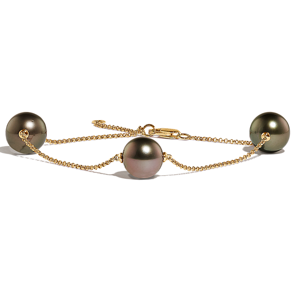 9mm Tahitian Pearl Bracelet in 14K Yellow Gold (8 in)