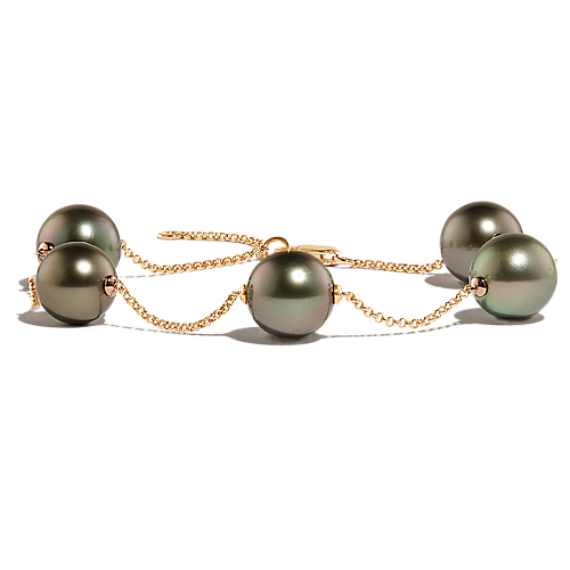 9mm Cultured Tahitian Pearl Station Bracelet